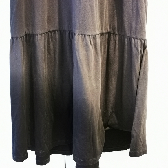 Decjuba Dress Black sz L Drop Hem Longline Gypsy style 3/4 Sleeve Boho 90s - Picture 8 of 12